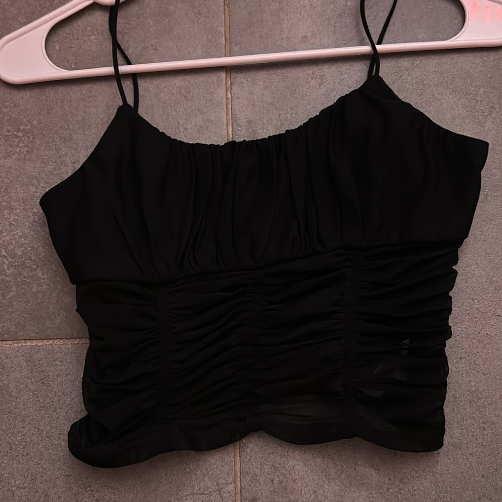 •princess polly black mesh tank